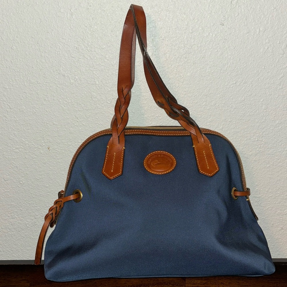 Dooney & Bourke Blue and Brown Shoulder Bag